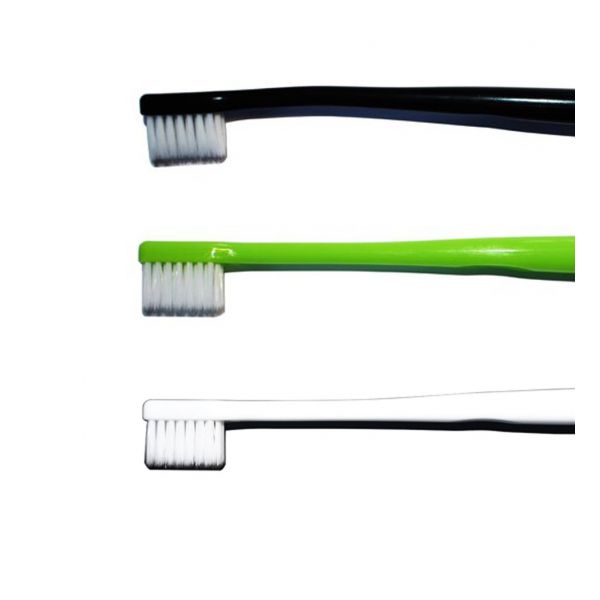 toothbrushes in black, white and green